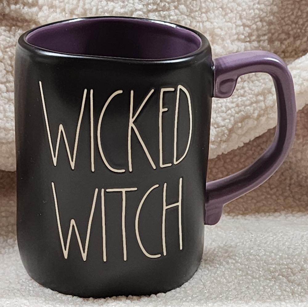 Rae Dunn Wicked Witch Mug Black and Purple Halloween Mug